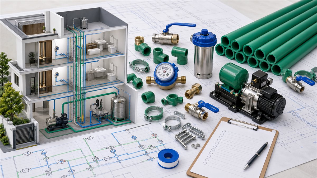 Hệ thống cấp nước nhà phố từ A đến Z: Sơ đồ và vật tư cần thiết