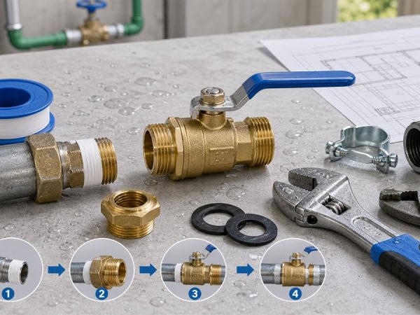 Cách lắp van bi đồng đúng chiều và không rò rỉ