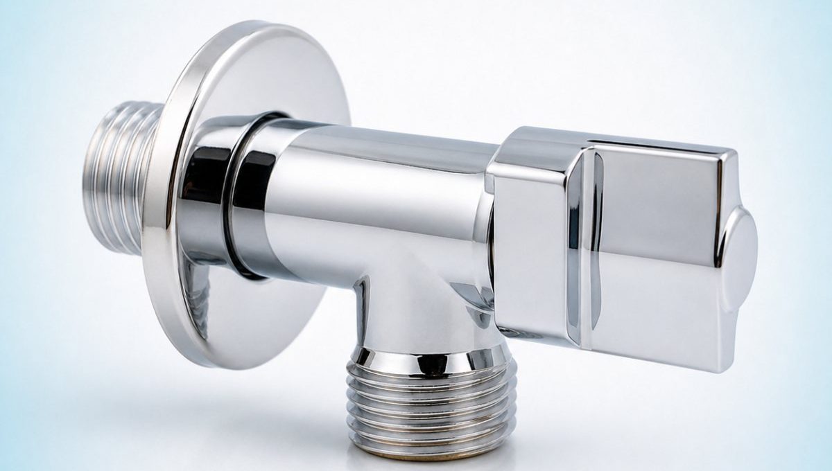 Van góc đồng DN15 dưới bồn cầu, chậu